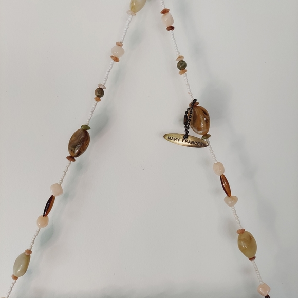 Mary Frances Suede Ruffled Handbag Handcrafted Earth Tones Beaded Strap - Picture 4 of 13